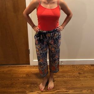 Anthropologie tropical crop pants